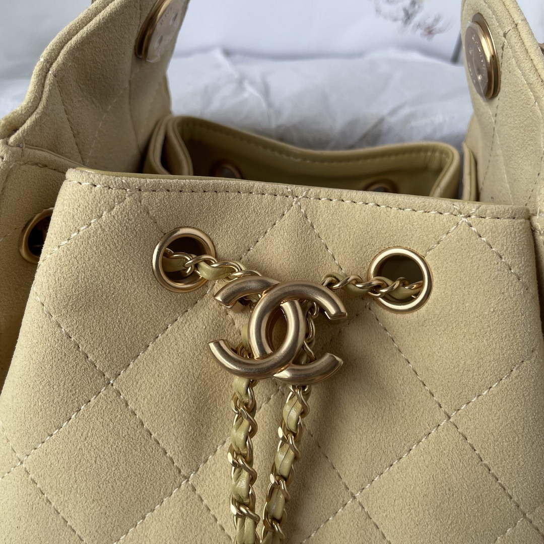 Chanel 25 Mini Handbag AS5631 - Beige Suede Calfskin