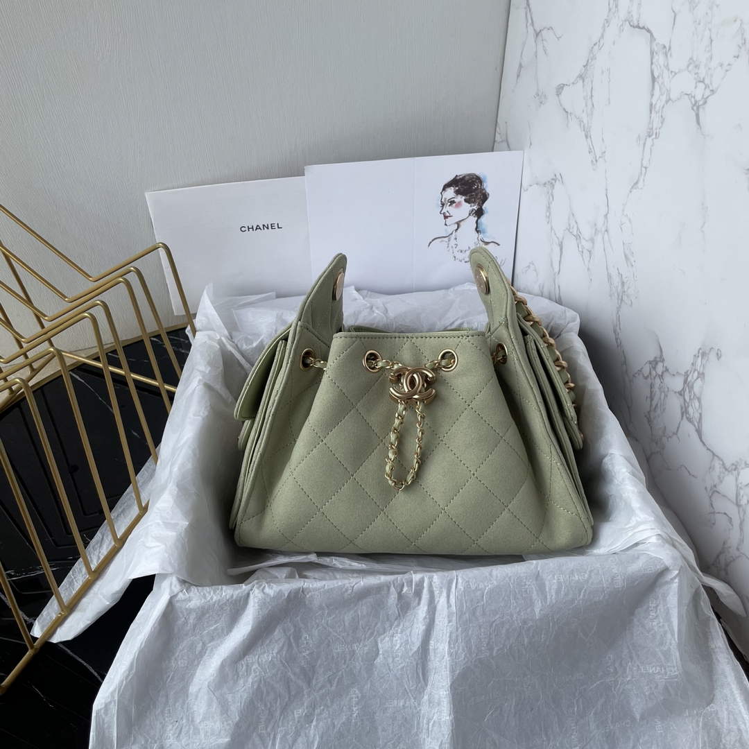 Chanel 25 Mini Handbag AS5631 - Green Suede Calfskin