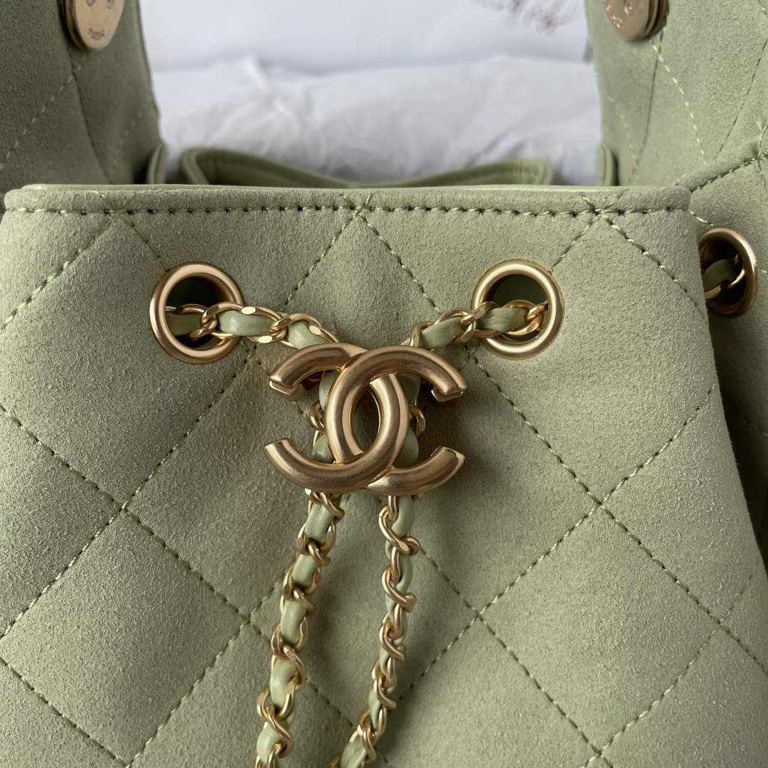 Chanel 25 Mini Handbag AS5631 - Green Suede Calfskin