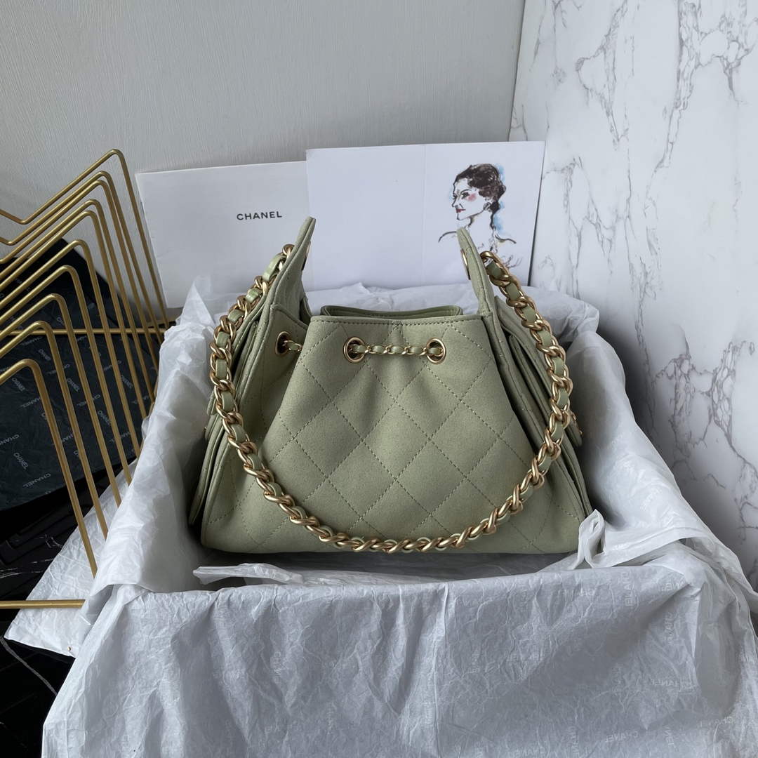 Chanel 25 Mini Handbag AS5631 - Green Suede Calfskin