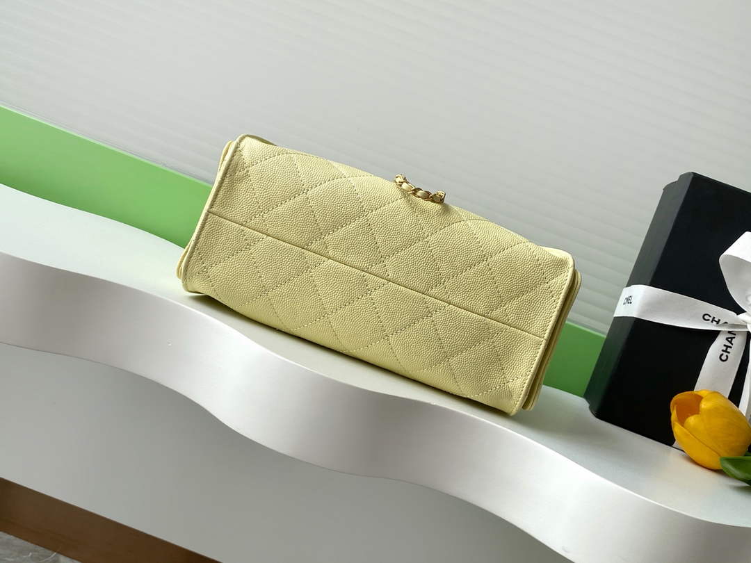 Chanel 25 Mini Handbag AS5631 - Yellow Grained Calfskin