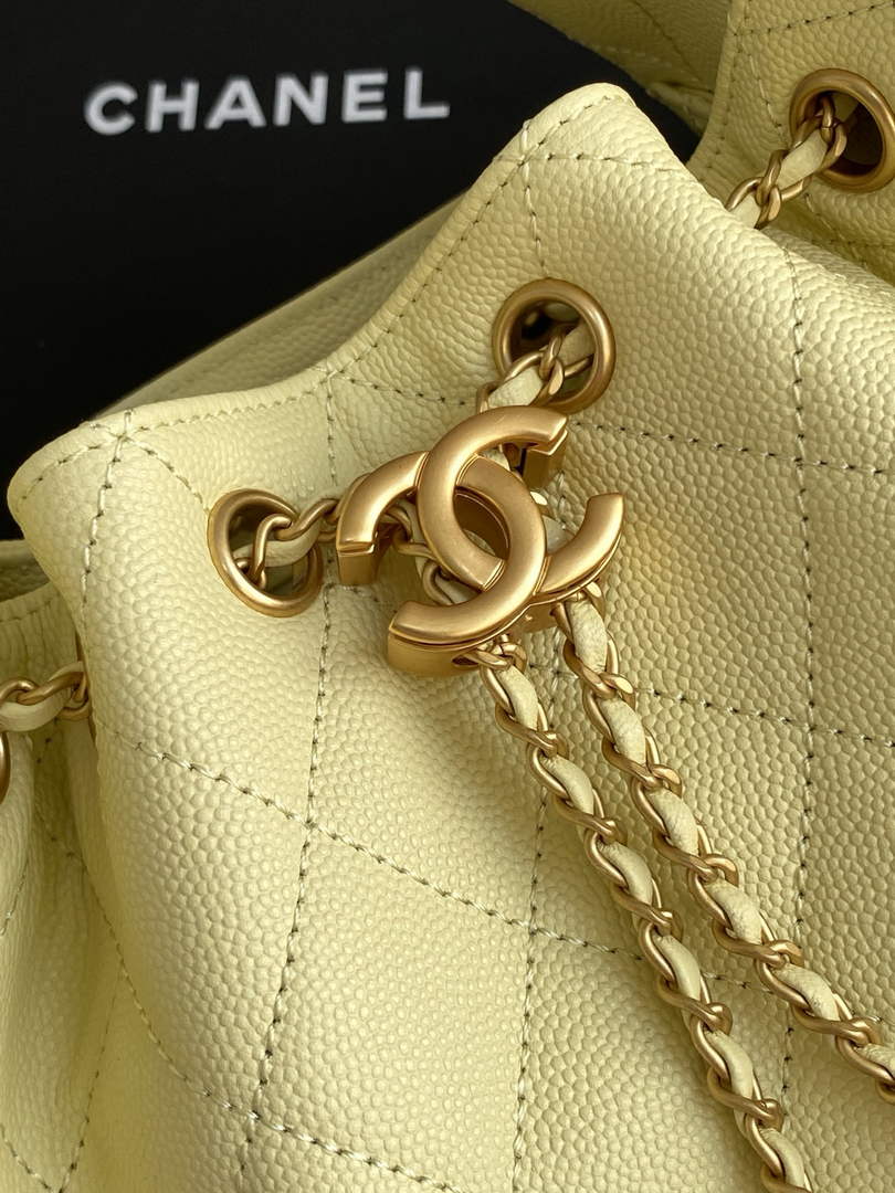 Chanel 25 Mini Handbag AS5631 - Yellow Grained Calfskin