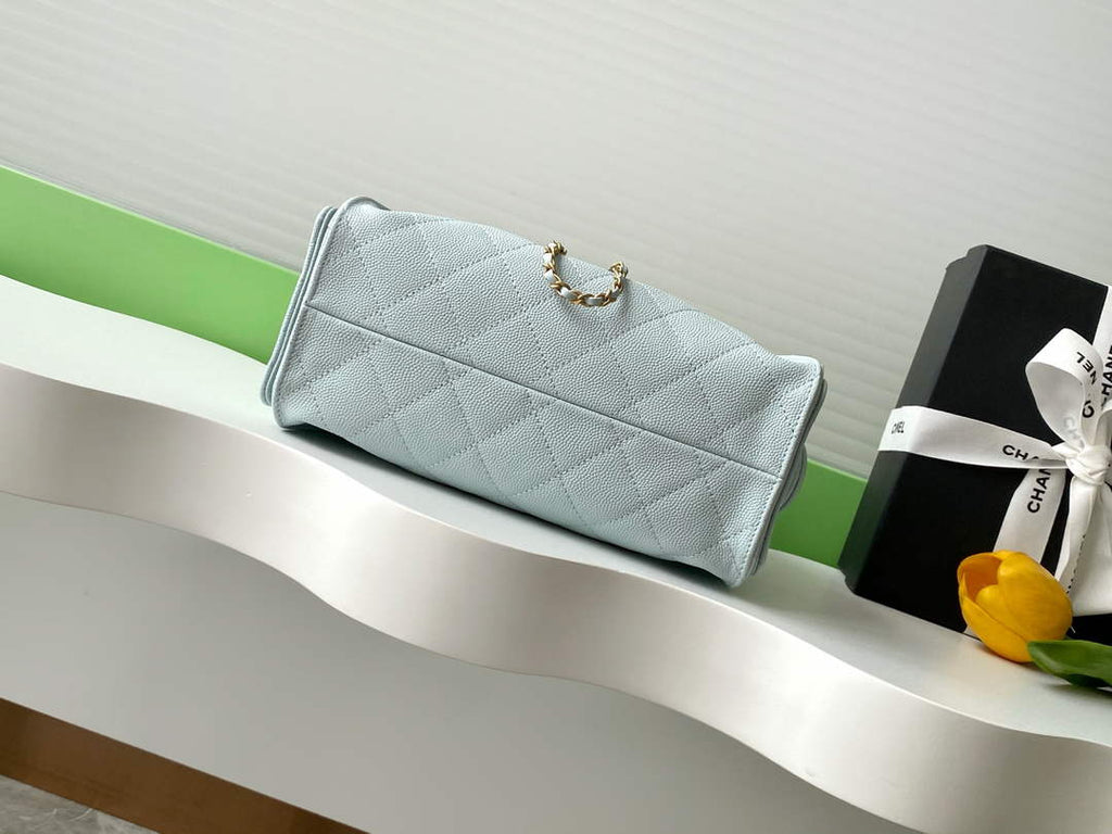 Chanel 25 Mini Handbag AS5631 - Light Blue Grained Calfskin