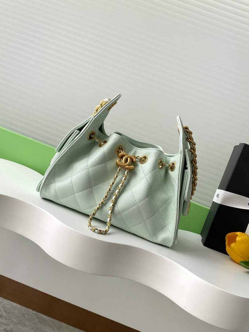 Chanel 25 Mini Handbag AS5631 - Green Grained Calfskin