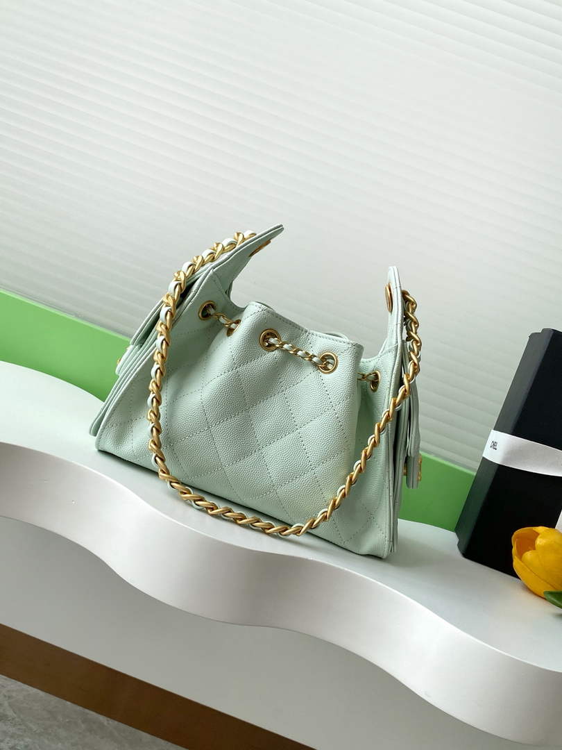 Chanel 25 Mini Handbag AS5631 - Green Grained Calfskin