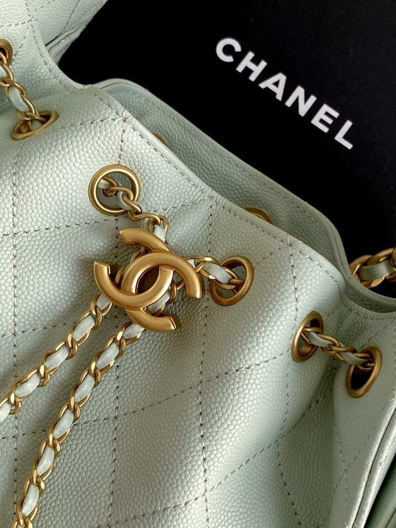 Chanel 25 Mini Handbag AS5631 - Green Grained Calfskin