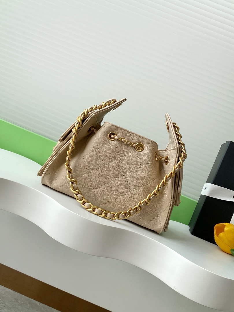 Chanel 25 Mini Handbag AS5631 - Apricot Grained Calfskin