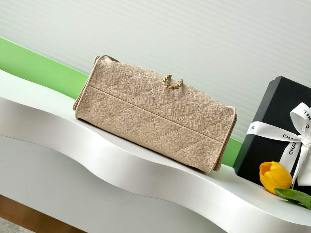 Chanel 25 Mini Handbag AS5631 - Apricot Grained Calfskin