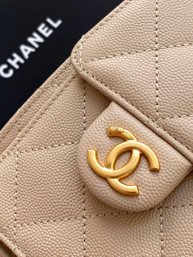 Chanel 25 Mini Handbag AS5631 - Apricot Grained Calfskin