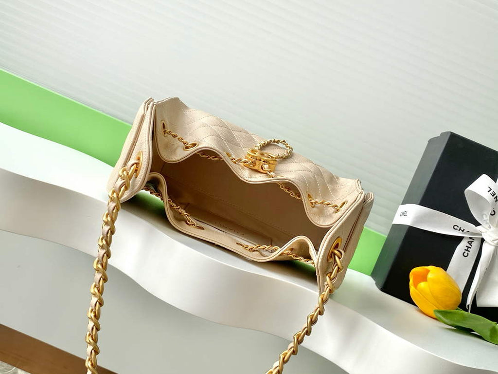 Chanel 25 Mini Handbag AS5631 - Apricot Grained Calfskin