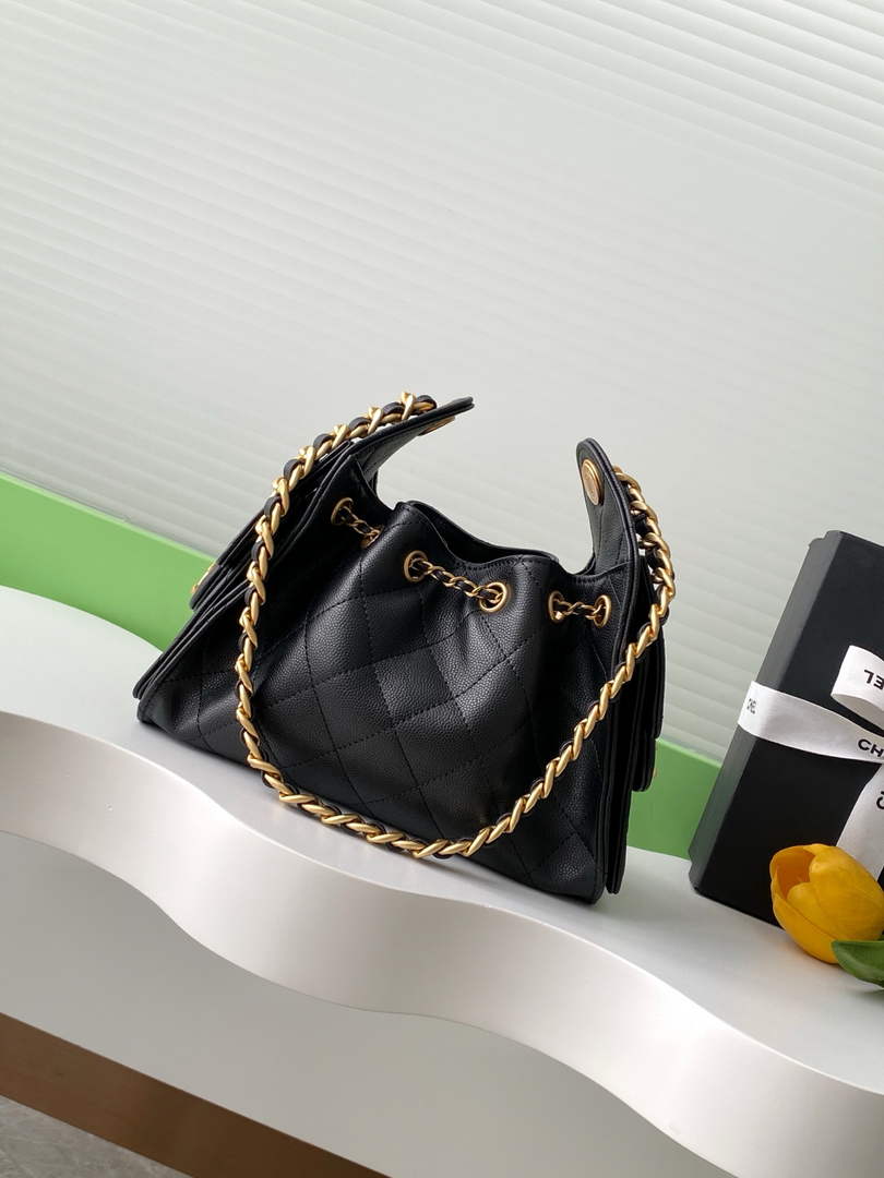 Chanel 25 Mini Handbag AS5631 - Black Grained Calfskin