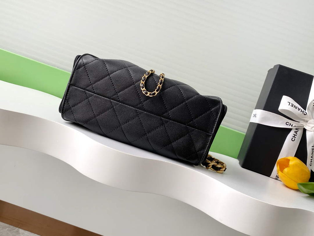 Chanel 25 Mini Handbag AS5631 - Black Grained Calfskin