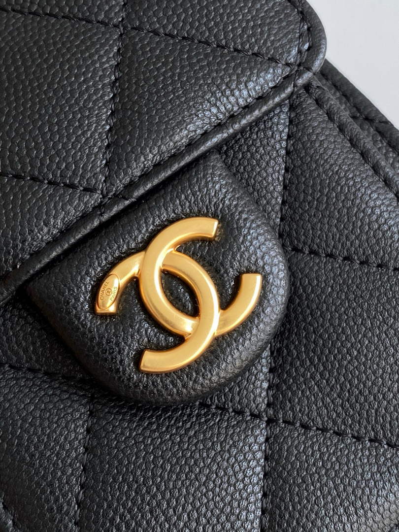 Chanel 25 Mini Handbag AS5631 - Black Grained Calfskin
