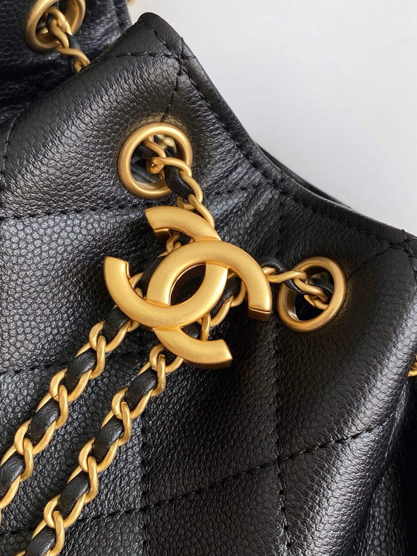 Chanel 25 Mini Handbag AS5631 - Black Grained Calfskin