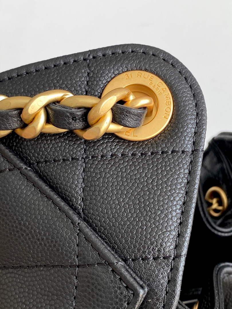 Chanel 25 Mini Handbag AS5631 - Black Grained Calfskin