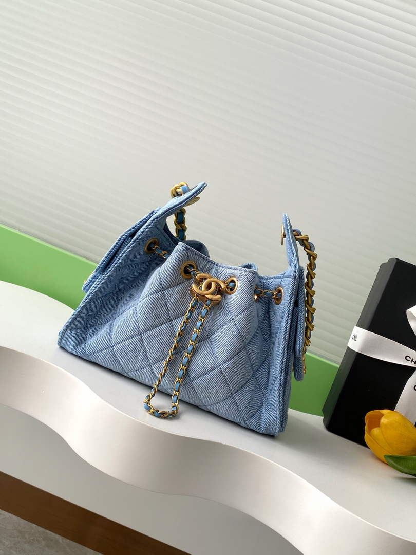 Chanel 25 Mini Handbag AS5631 - Blue Washed Denim