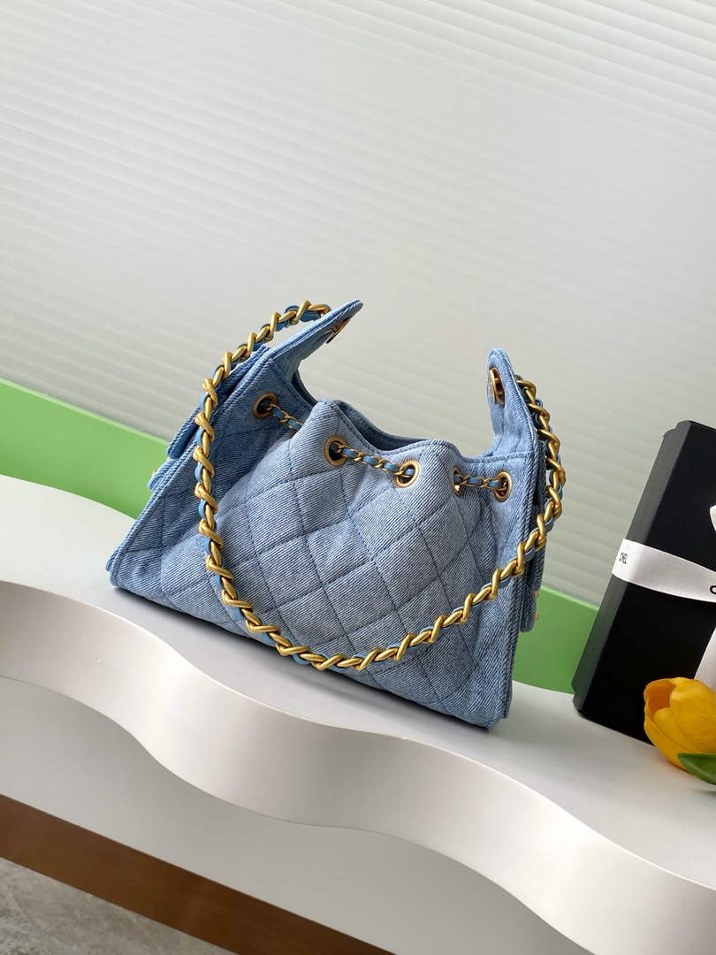 Chanel 25 Mini Handbag AS5631 - Blue Washed Denim