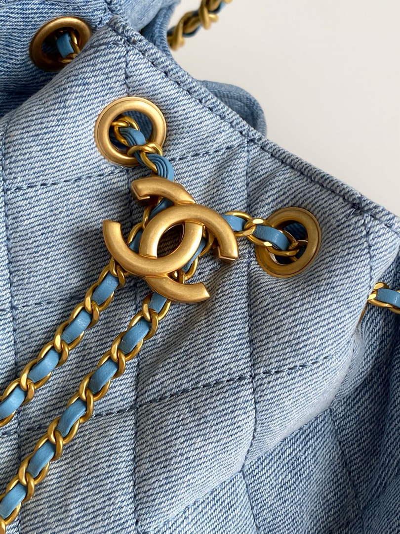 Chanel 25 Mini Handbag AS5631 - Blue Washed Denim