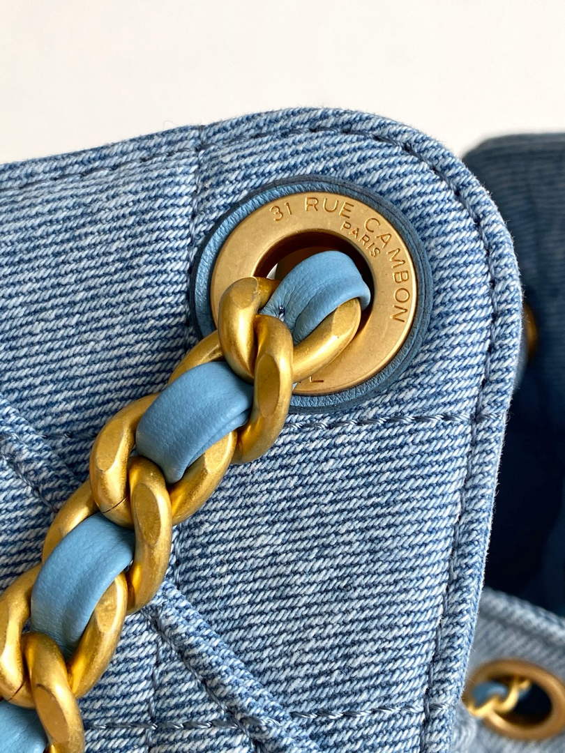 Chanel 25 Mini Handbag AS5631 - Blue Washed Denim