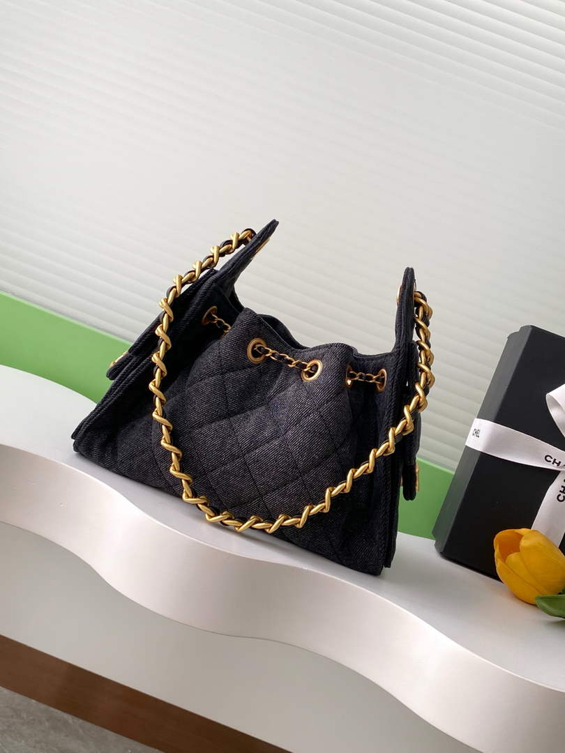 Chanel 25 Mini Handbag AS5631 - Black Washed Denim