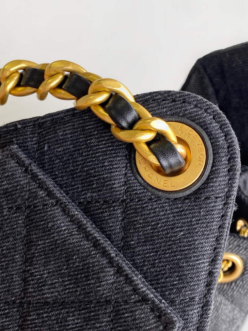 Chanel 25 Mini Handbag AS5631 - Black Washed Denim