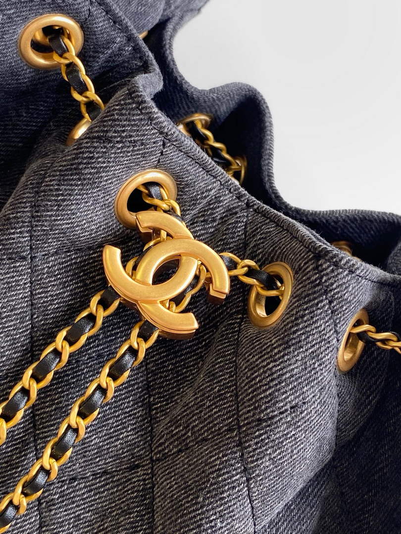 Chanel 25 Mini Handbag AS5631 - Black Washed Denim