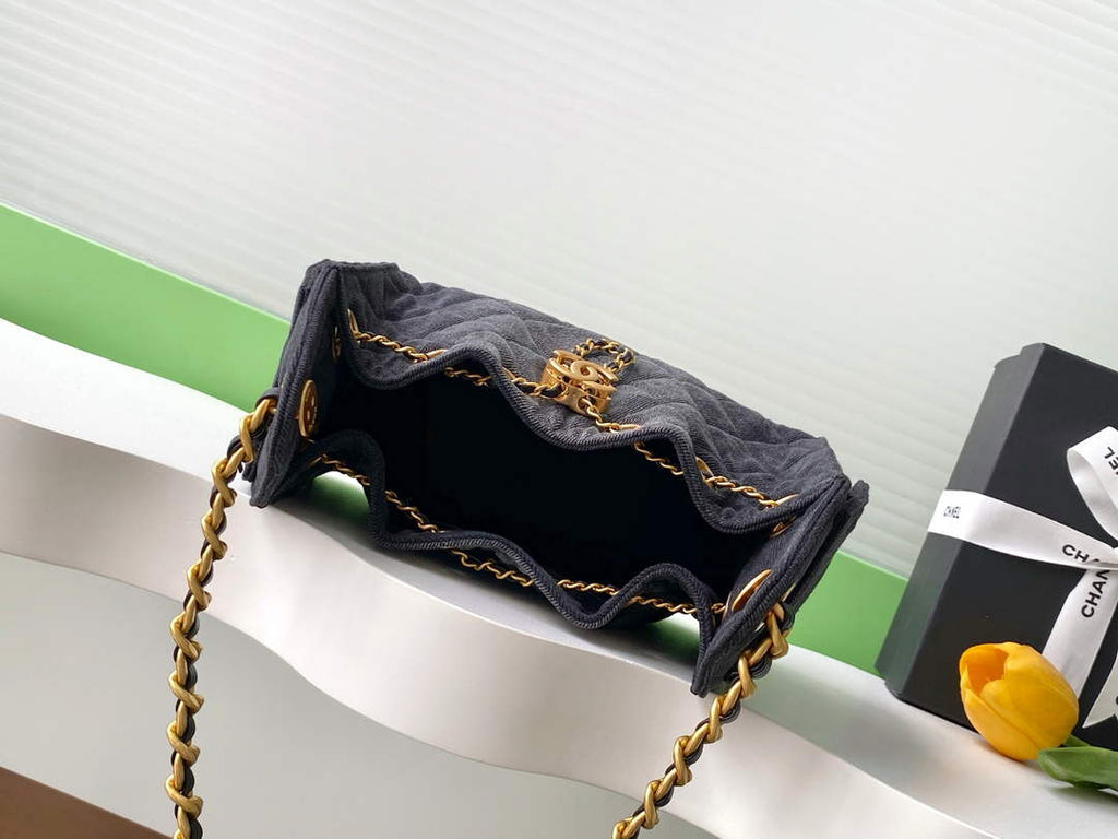 Chanel 25 Mini Handbag AS5631 - Black Washed Denim