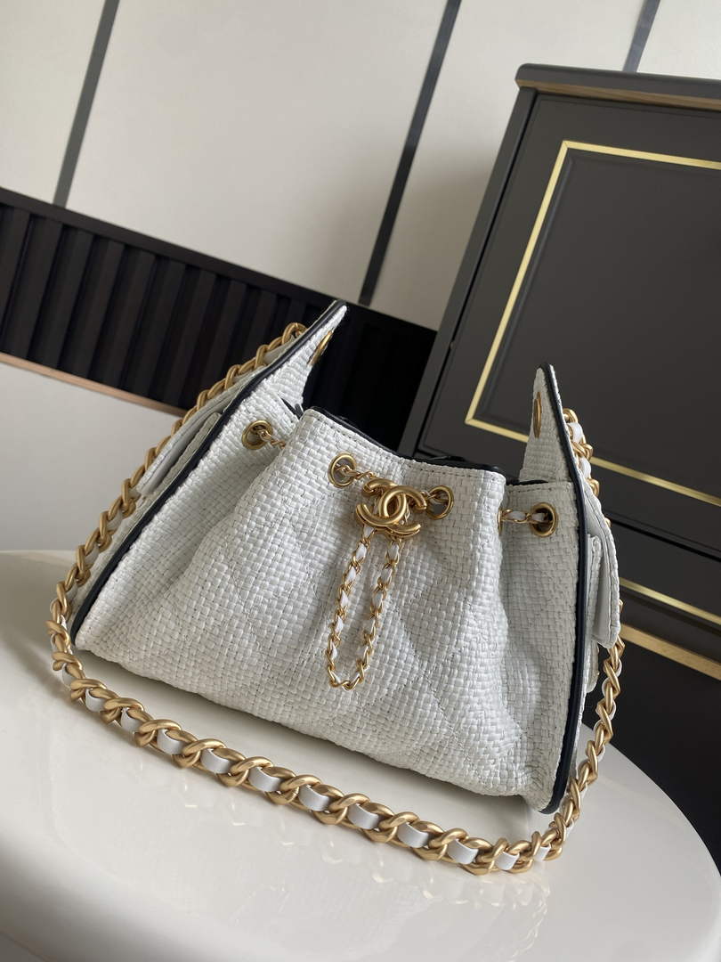 Chanel 25 Mini Hobo Bag AS5631 Braided Raffia