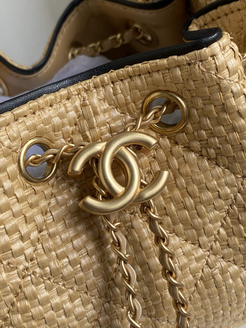 Chanel 25 Mini Hobo Bag AS5631 Braided Raffia
