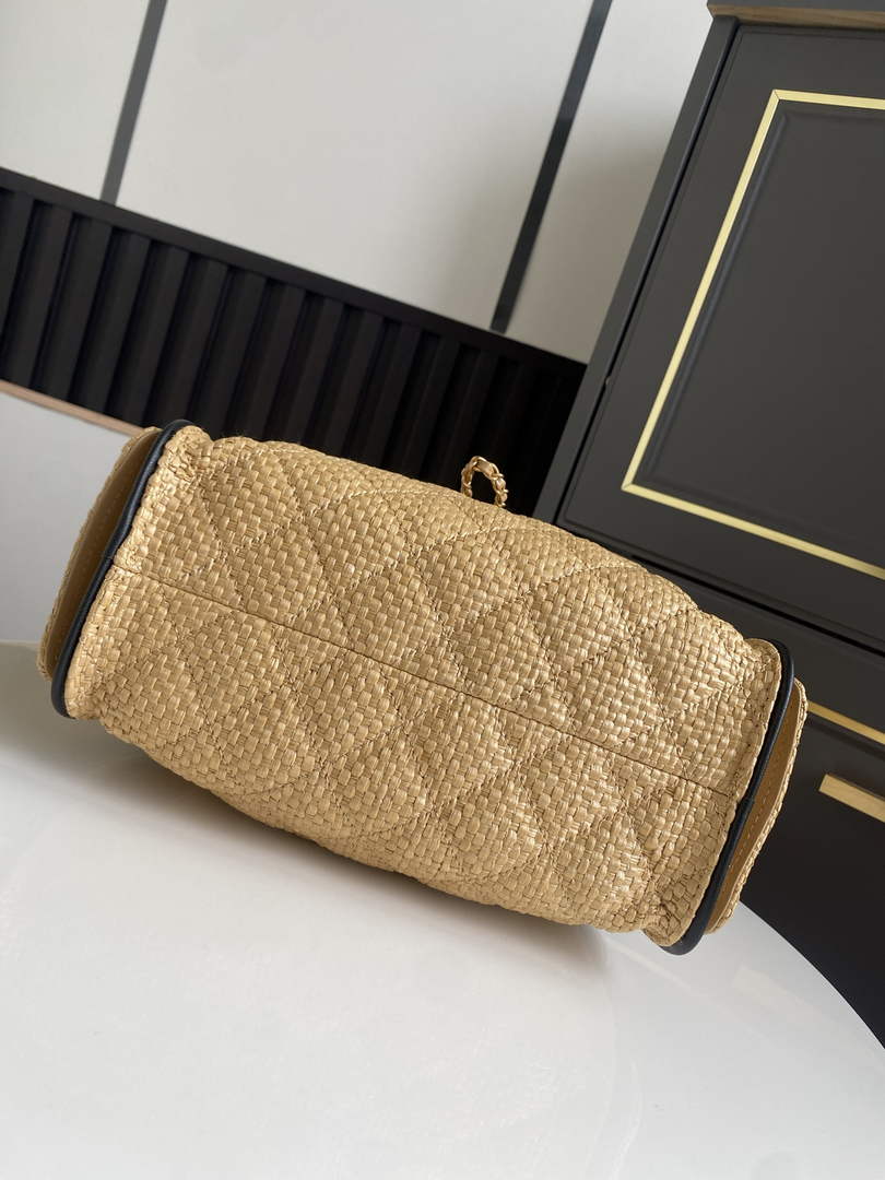 Chanel 25 Mini Hobo Bag AS5631 Braided Raffia