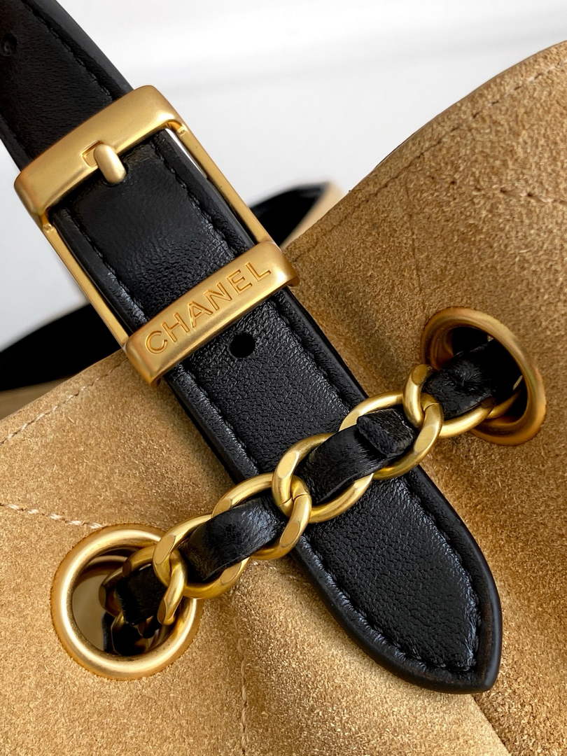 Chanel 25 Shopping Bag - Black Suede Calfskin - AS5657
