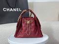 Chanel 25 small handbag, AS5293 Grained Calfskin Wine Red