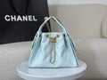 Chanel 25 small handbag, AS5293 Grained Calfskin Blue