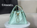 Chanel 25 small handbag, AS5293 Grained Calfskin Green