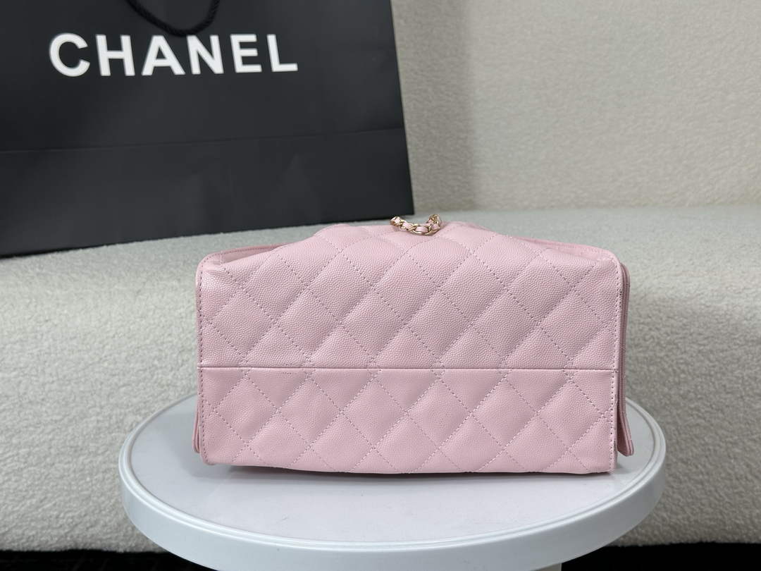 Chanel 25 small handbag, AS5293 Grained Calfskin Pink