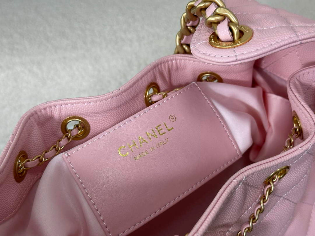 Chanel 25 small handbag, AS5293 Grained Calfskin Pink