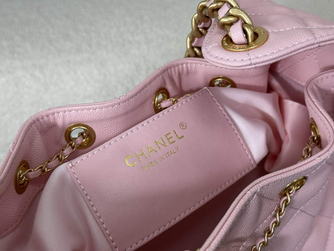 Chanel 25 small handbag, AS5293 Grained Calfskin Pink