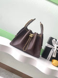 Chanel 25 small handbag, AS5293 Grained Calfskin Brown
