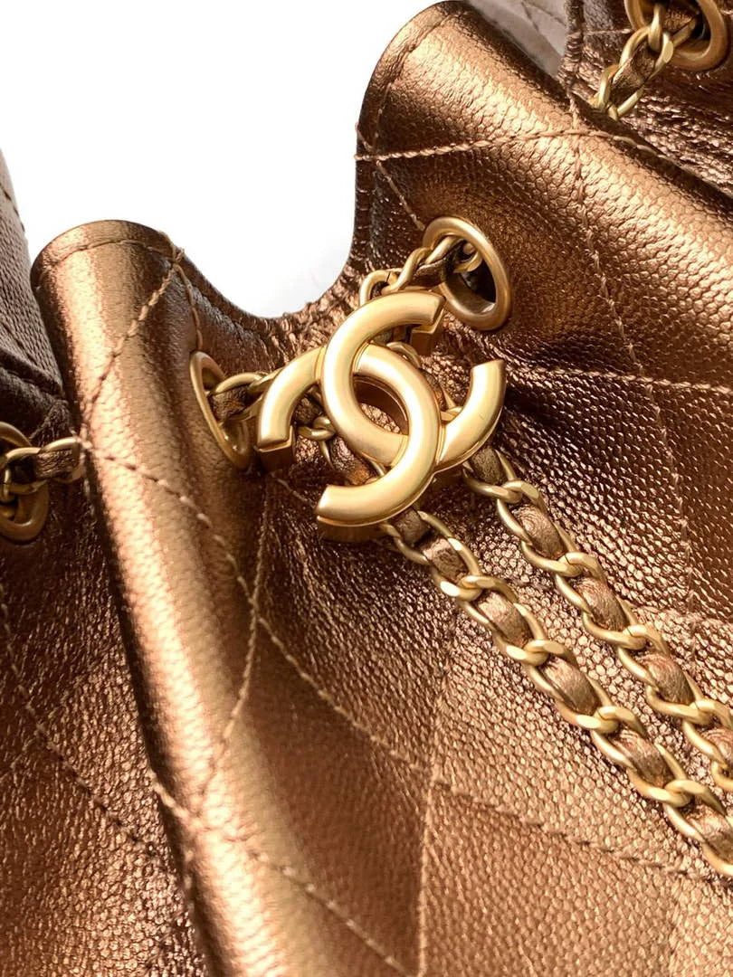 Chanel 25 small handbag, AS5293 Grained Calfskin Bronze
