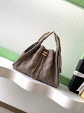 Chanel 25 small handbag, AS5293 Suede Gray