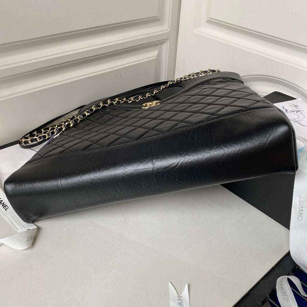 Chanel 31 Large shopping bag AS1010 Shiny Calfskin Black