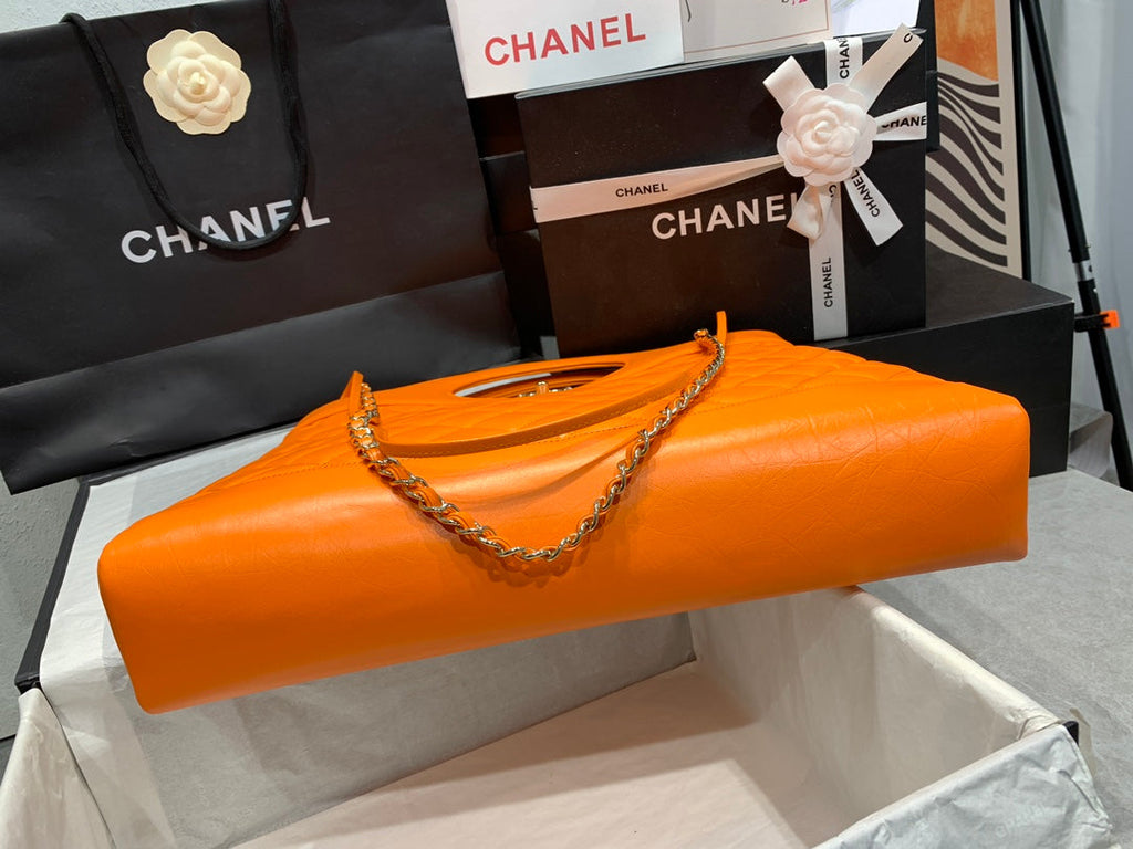 Chanel 31 Large shopping bag AS1010 Shiny Calfskin Orange