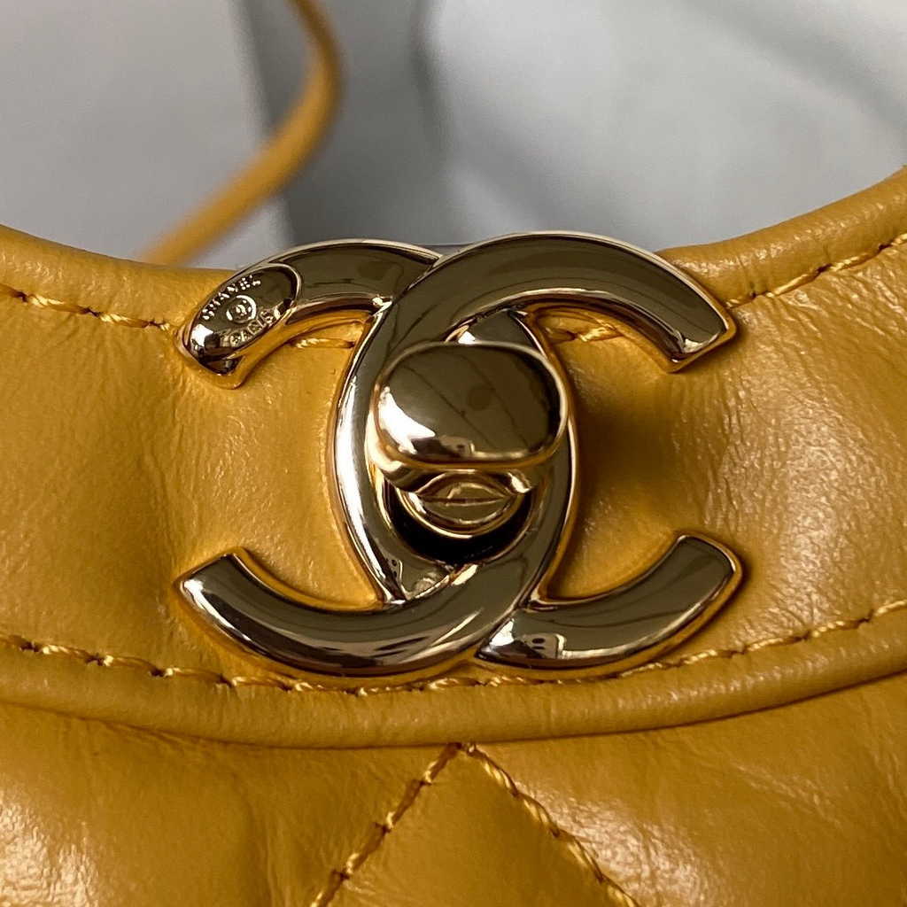 Chanel 31 mini shopping bag AS4133 Shiny Crumpled Calfskin Yellow