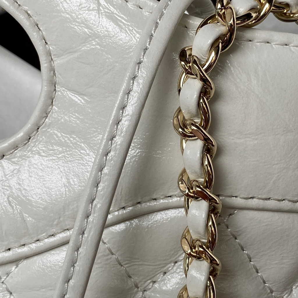 Chanel 31 mini shopping bag AS4133 Shiny Crumpled Calfskin White