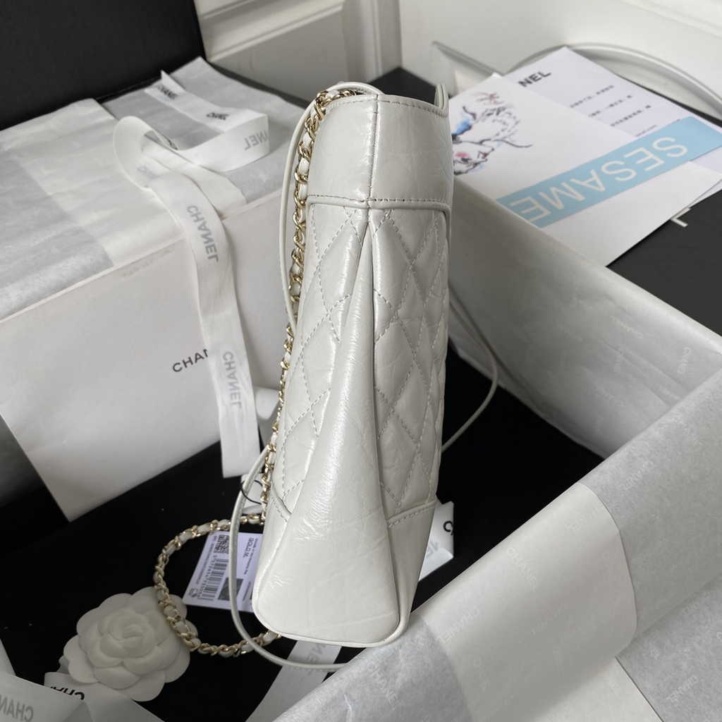 Chanel 31 mini shopping bag AS4133 Shiny Crumpled Calfskin White