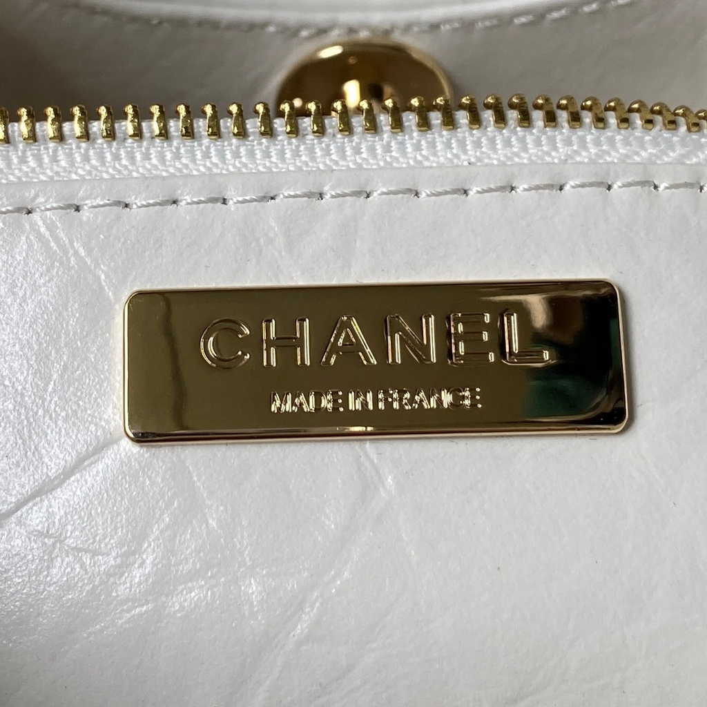 Chanel 31 mini shopping bag AS4133 Shiny Crumpled Calfskin White