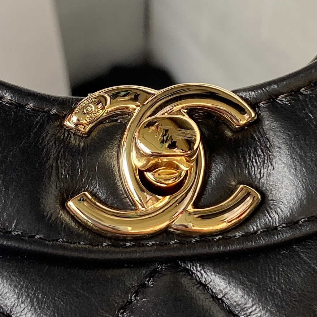 Chanel 31 mini shopping bag AS4133 Shiny Crumpled Calfskin Black