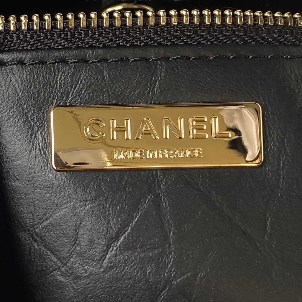 Chanel 31 mini shopping bag AS4133 Shiny Crumpled Calfskin Black