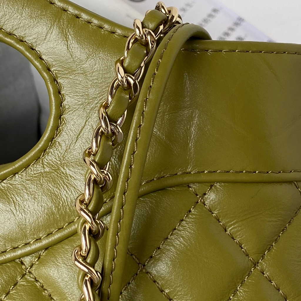 Chanel 31 mini shopping bag AS4133 Shiny Crumpled Calfskin Green
