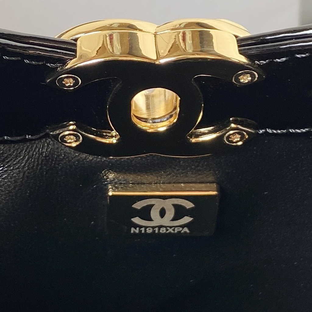 Chanel 31 mini shopping bag AS4133 Burgundy Black Patent calfskin